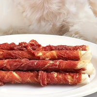 100g/500g(3.53oz/1.1LB) Duck Wrapped Rawhide Sticks, Dog Treats For Small, Medium, & Large Dog, Made With Real Duck,