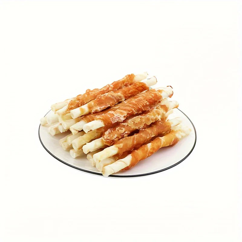 100g/400g(3.53oz/14.11oz) Chicken Wrapped Rawhide Sticks, Dog Treats For Small, Medium, & Large Dog, Made With Real Chicken