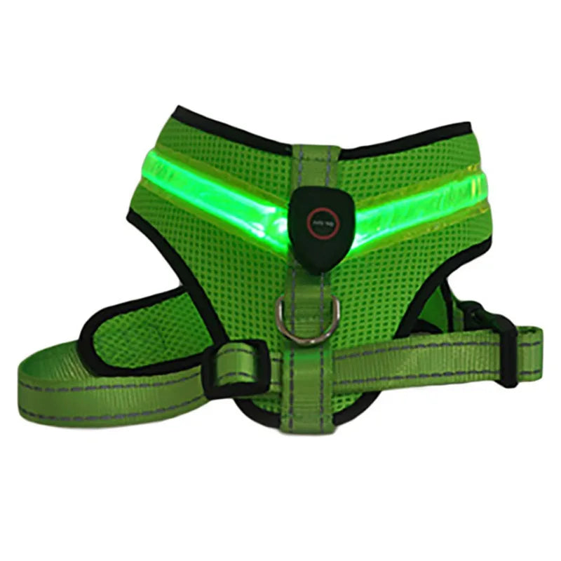 Dog Harness Luminous Clothes Pet Products for Large Dog Harness Glowing Led Collar Puppy Lead Pets Vest Dog Leads