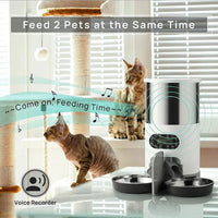 Smart APP Pet Feeder – Automatic Food Dispenser for Cats & Dogs, Stainless Steel Bowl, Recording & Timing Feeding