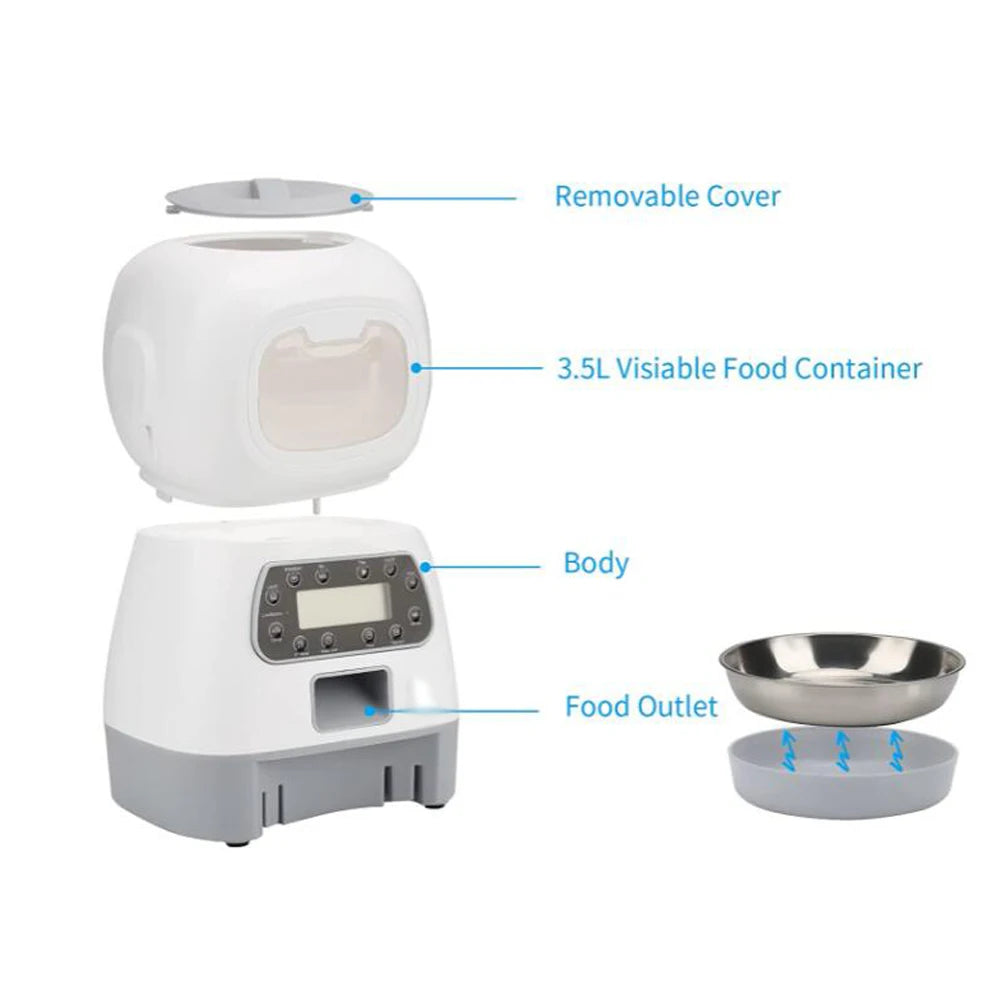 Automatic Cat Feeder – 3.5L Dog Dry Food Dispenser Bowl & 2L Pet Water Fountain, Smart Tuya WIFI Pet Feeder for Drinking & Feeding