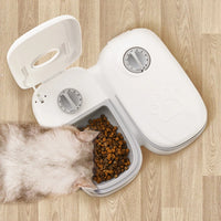 Automatic Pet Feeder – Smart Cat Food Dispenser for Wet & Dry Food, Timer Bowl for Puppy & Kitten, Auto Feeder for Cats (2 Meals)