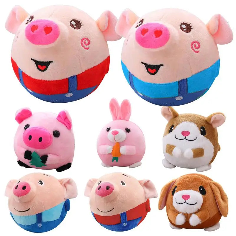 Puppy Ball Active Moving Pet Plush Toy Singing Dog Chewing Squeaker Fluffy Toy Interactive Dog Plush Doll Toys For Pets ﻿