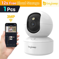 BoyKeep 3MP WiFi Smart Baby Monitor Camera – 5G/2.4GHz, Automatic Tracking, 24/7 Video Surveillance