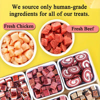 100g/3.53oz Beef And Meat Cubes Dog Treats For Small, Medium, & Large Dog, Healthy, Easily Digestible