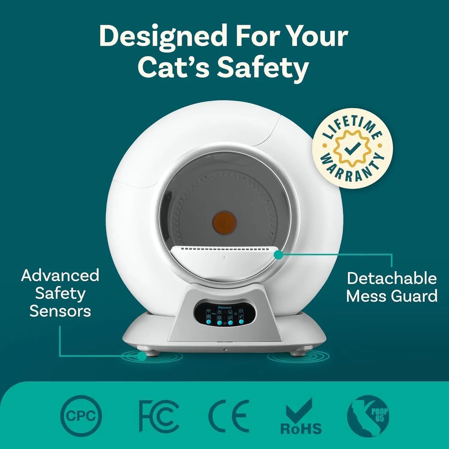 Self-Cleaning Automatic Cat Litter Box – Robot Design, Scoop-Free, Covered, Ideal for Multiple Cats