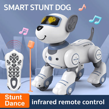 Funny RC Robot Electronic Dog Stunt Dog Voice Command Programmable Touch-sense Music Song Robot Dog for Children's Toys