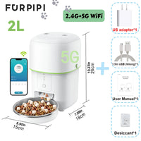 Automatic Cat Feeders – 5G WiFi 4L Smart Tuya APP Control Furpipi Pet Feeder for Remote Feeding, Automatic Cat & Dog Food Dispenser