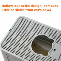 Foldable Cat Litter Box – Front Entry, Top Exit, Enclosed with Massager Scoop & Easy-Clean Design