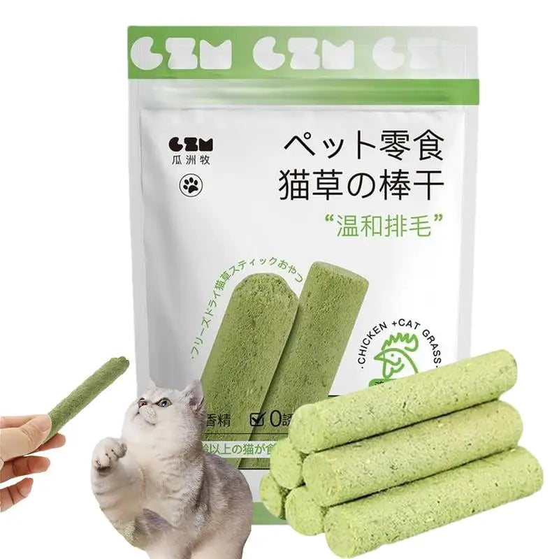 Cat Grass Stick Cat Grass Chewing Stick Natural Teeth Cleaner Removal Row Kitten Pet Snacks Teeth Caring for Kitten Mouth Health