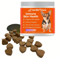 120 Chews - 1 Pack(1 x 180g/6.35oz) 180g/6.35oz - TenderTouch Allergy & Immune Supplement for Dogs  - Dog Allergy Support