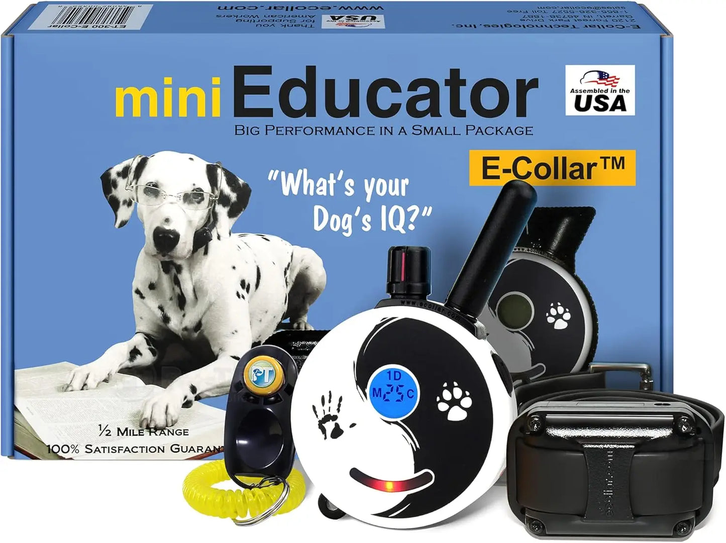 1/2 Mile Ecollar Dog Training Collar with Remote - Small, Medium, Large Dogs - Static, Vibration & Tone Electric Training Collar