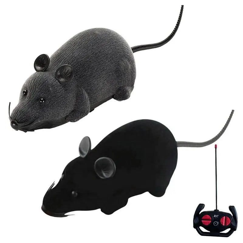 Remote Control Mouse Electronic Moving Toys For Cats Squeaky Mouse Cat Toy Battery Powered Mimics Motion