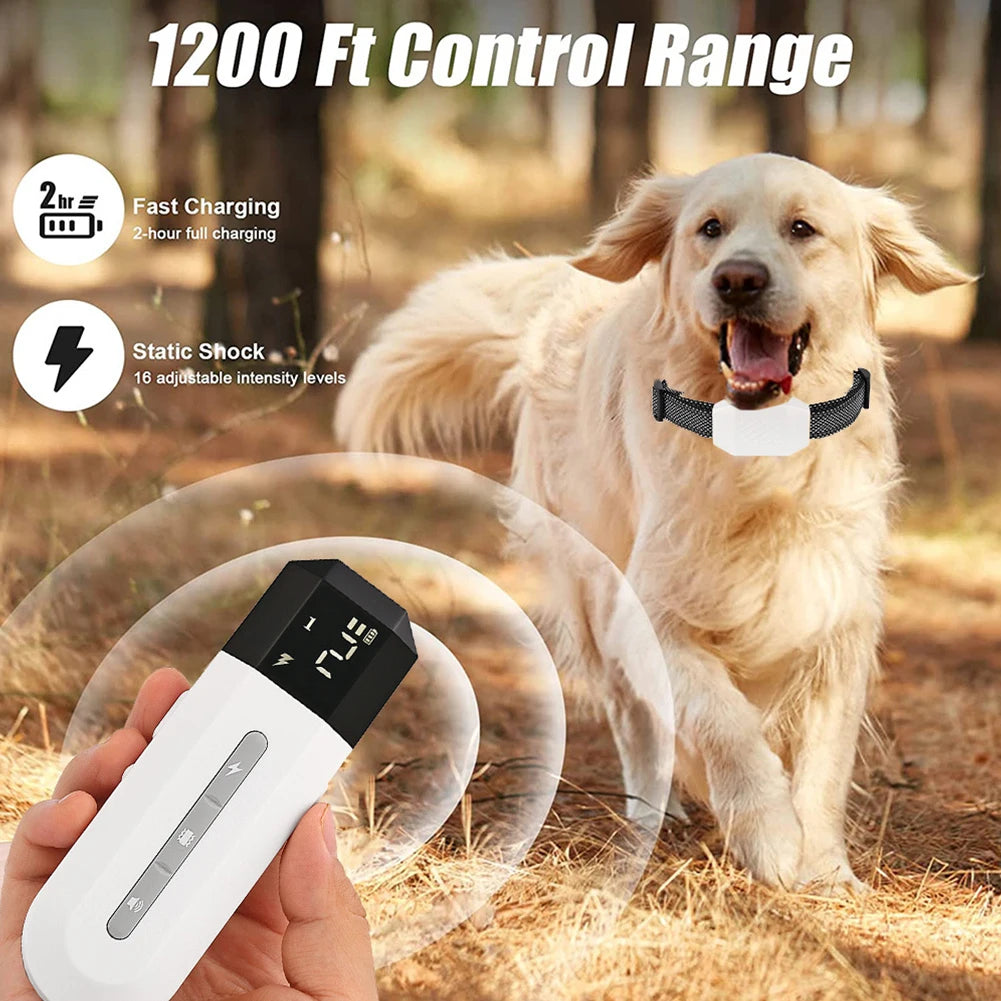 800M Electric Dog Training Collar Rechargeable Dog Bark Collar Remote Control Sound Vibration Shock for Small/Medium/Large Dogs