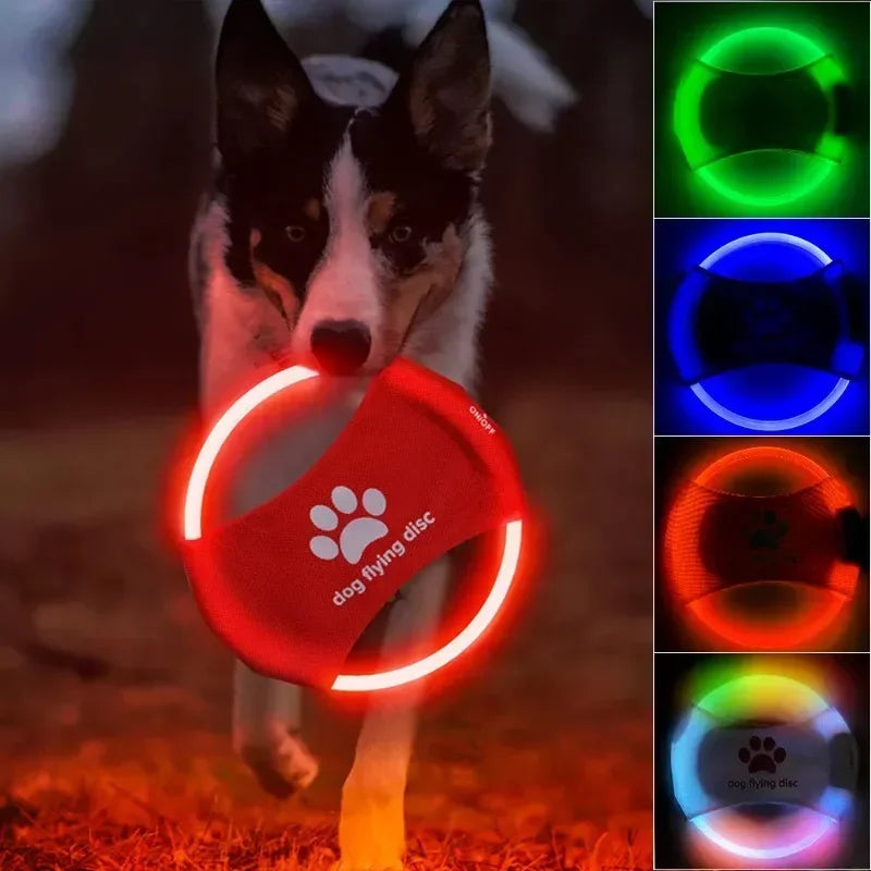 Dog Flying Discs 3 Modes Light Glowing LED luminousTrainning Interactive Toys Game Flying Discs Dog Toy Pet Dog Accessories