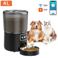 Automatic Pet Feeder – 4L Capacity Smart Timer, Tuya Control Food Dispenser with Stainless Steel Bowl for Dogs & Cats