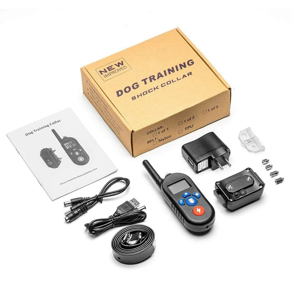 Electric Dog Training Collars Waterproof Rechargeable Remote Control Pet with LCD Display for All Size Bark-stop Collars