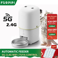 Automatic Cat Feeders – 5G WiFi 4L Smart Tuya APP Control Furpipi Pet Feeder for Remote Feeding, Automatic Cat & Dog Food Dispenser