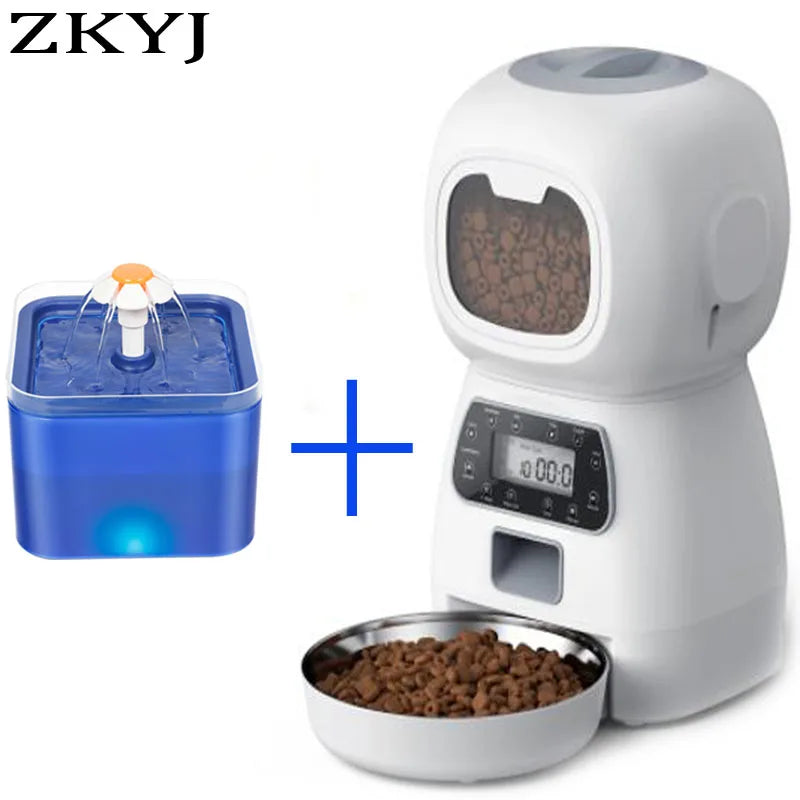 Automatic Cat Feeder – 3.5L Dog Dry Food Dispenser Bowl & 2L Pet Water Fountain, Smart Tuya WIFI Pet Feeder for Drinking & Feeding