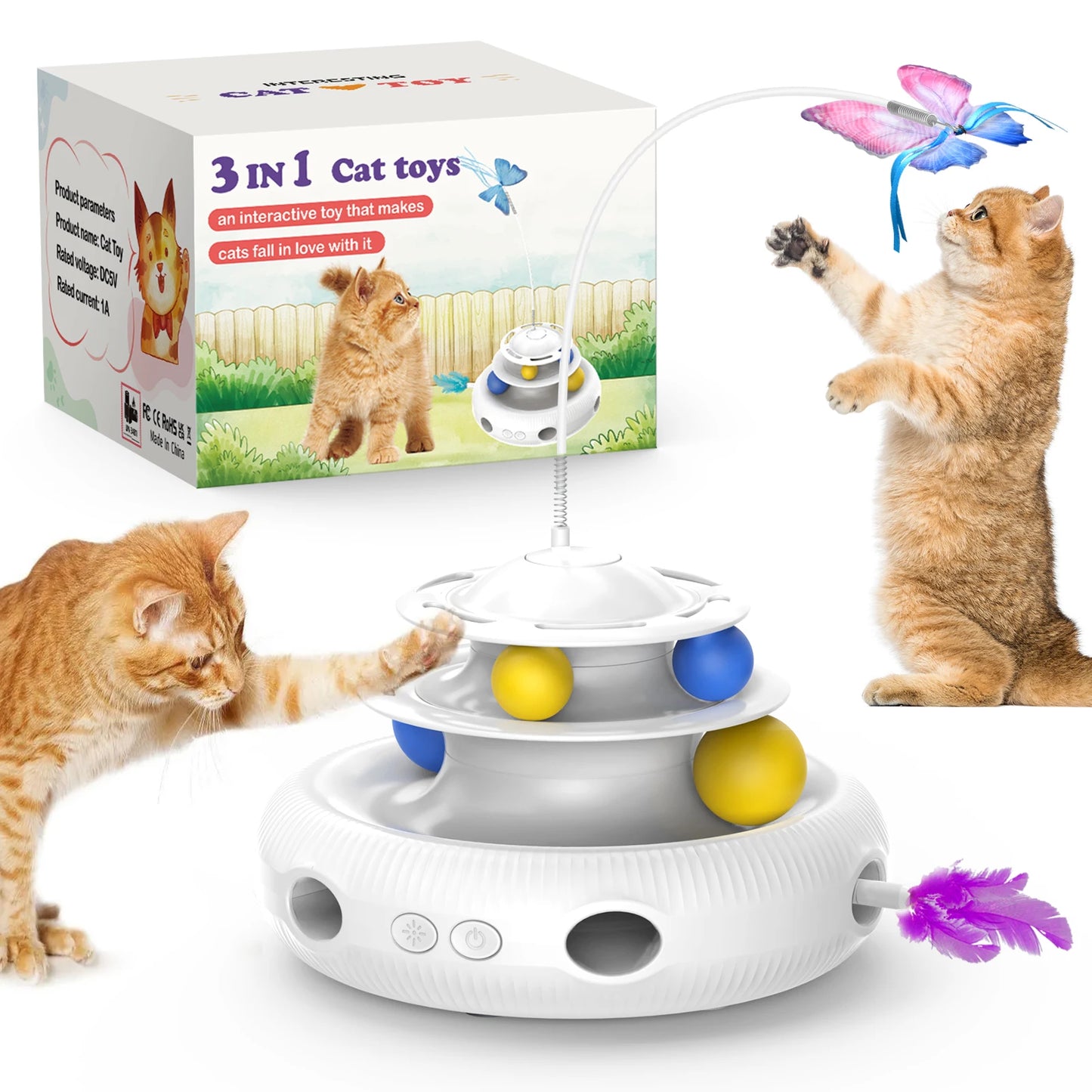 Chargeable Cat Laser Interactive Indoor Cat Puzzle Pet Toys Automatic USB Cat Teaser Pet Toys Smart Cat Feather