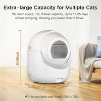 Self Cleaning Litter Box, Automatic Litter Box with APP Control Odor Removal Safety Protection Scoop Free Smart Litter Box