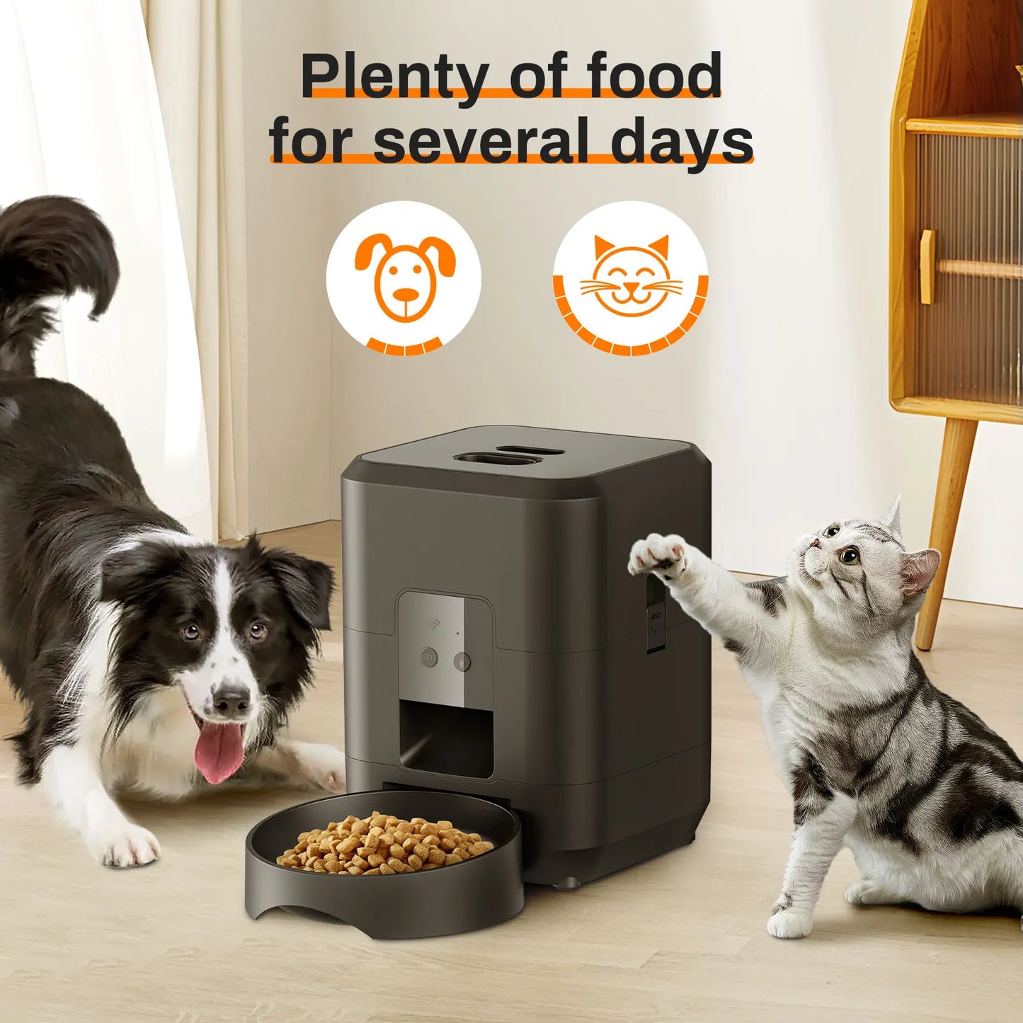 Automatic Cat Feeder – 3.5L Dog Dry Food Dispenser Bowl & 2L Pet Water Fountain, Smart Tuya WIFI Pet Feeder for Drinking & Feeding