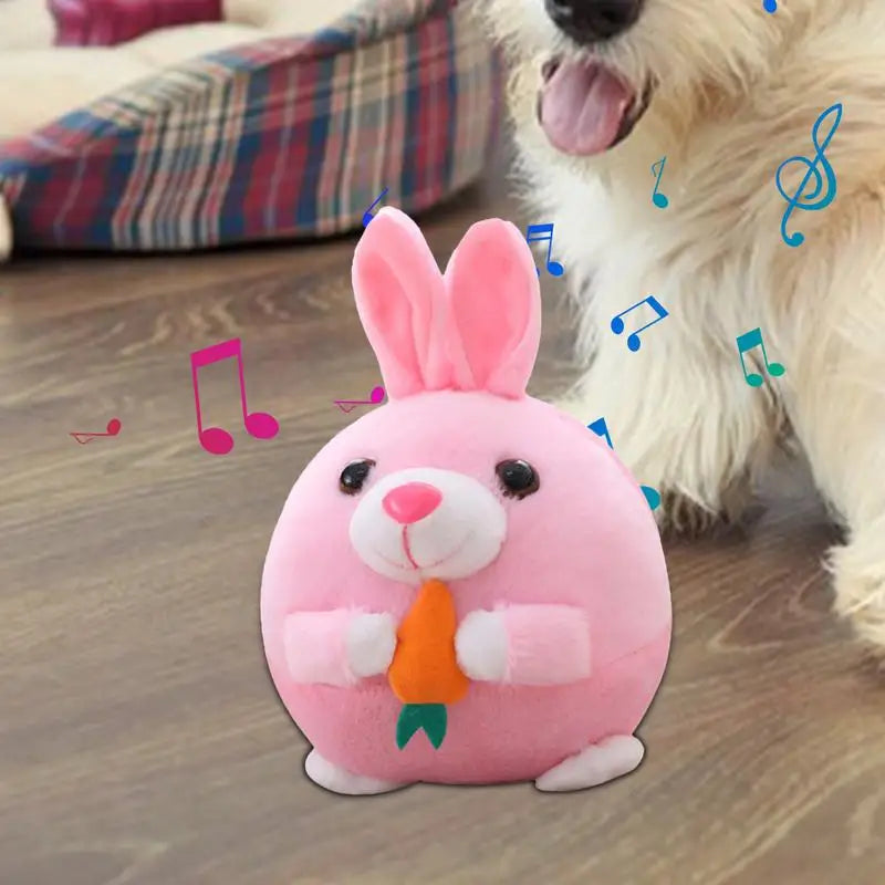 Puppy Ball Active Moving Pet Plush Toy Singing Dog Chewing Squeaker Fluffy Toy Interactive Dog Plush Doll Toys For Pets ﻿