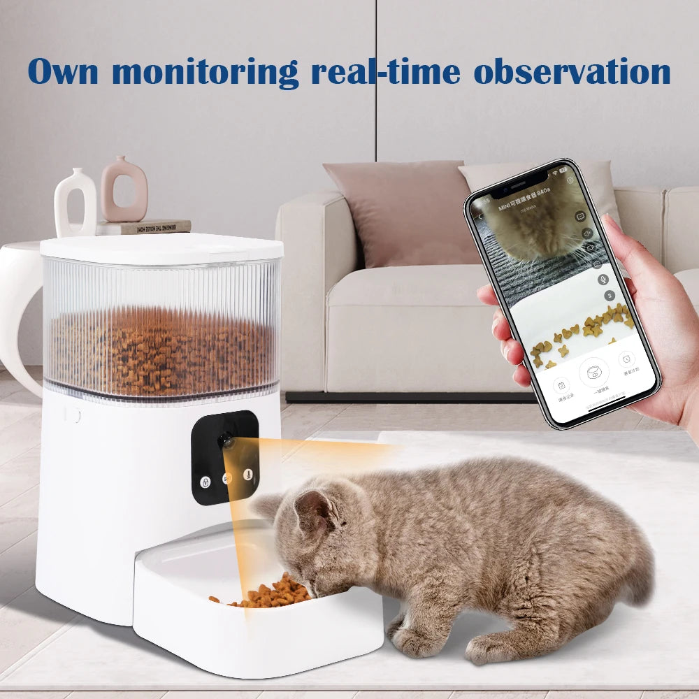 Smart Pet Feeder with Camera – 3L Automatic Cat & Dog Feeder, Voice & Video Support, WIFI Dog Food Feeding Bowl