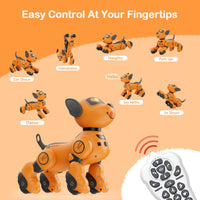 VATOS Robot Dog Toy for Kids Voice 2.4GHz Remote Control Robot Pet Touch Sensor 20+ Mode Puppy Toy for Kids Girls Orange