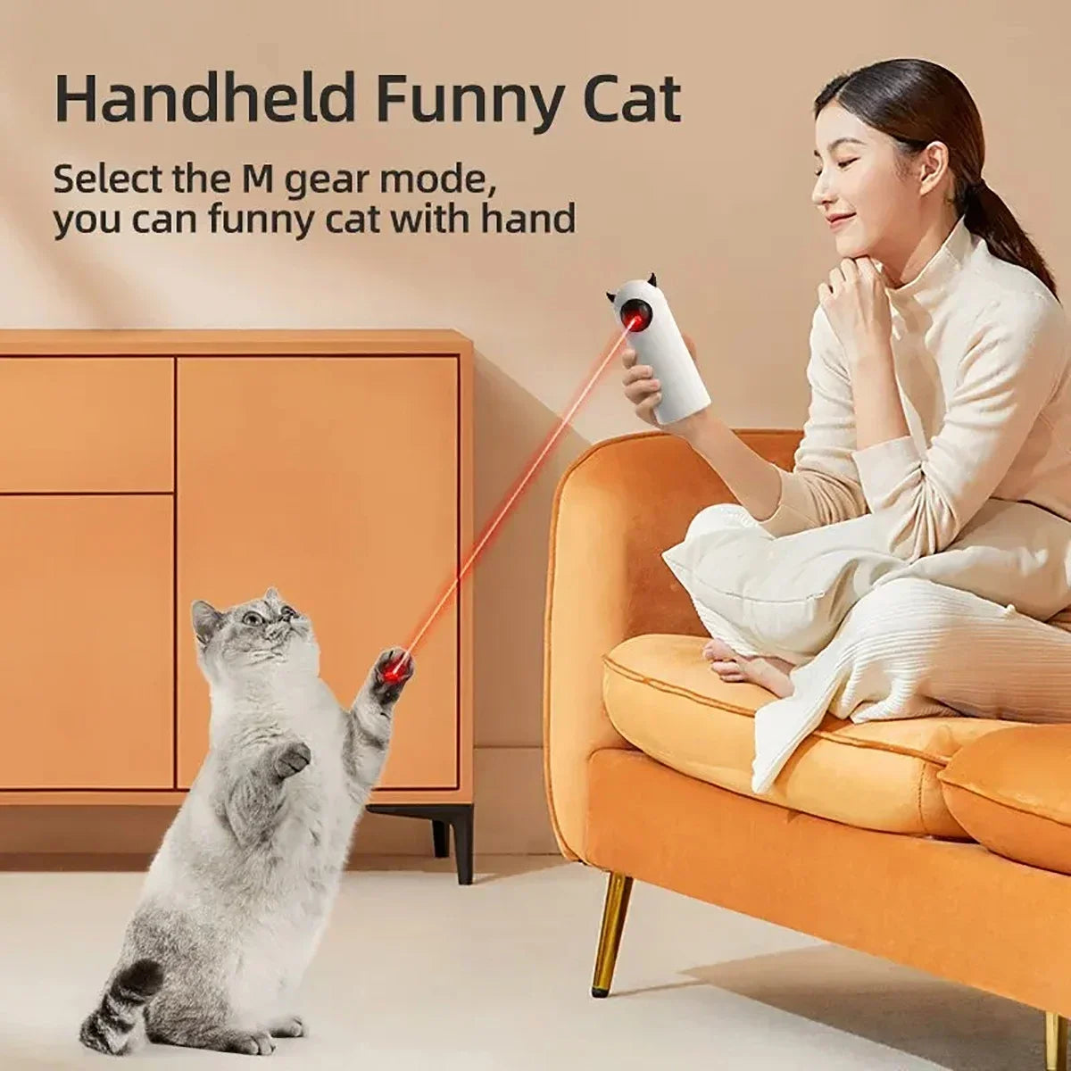 Automatic Cat Toys Interactive Smart Teasing Pet LED Laser Indoor Cat Toy Accessories Handheld Electronic Cat Toy For Dog Plush