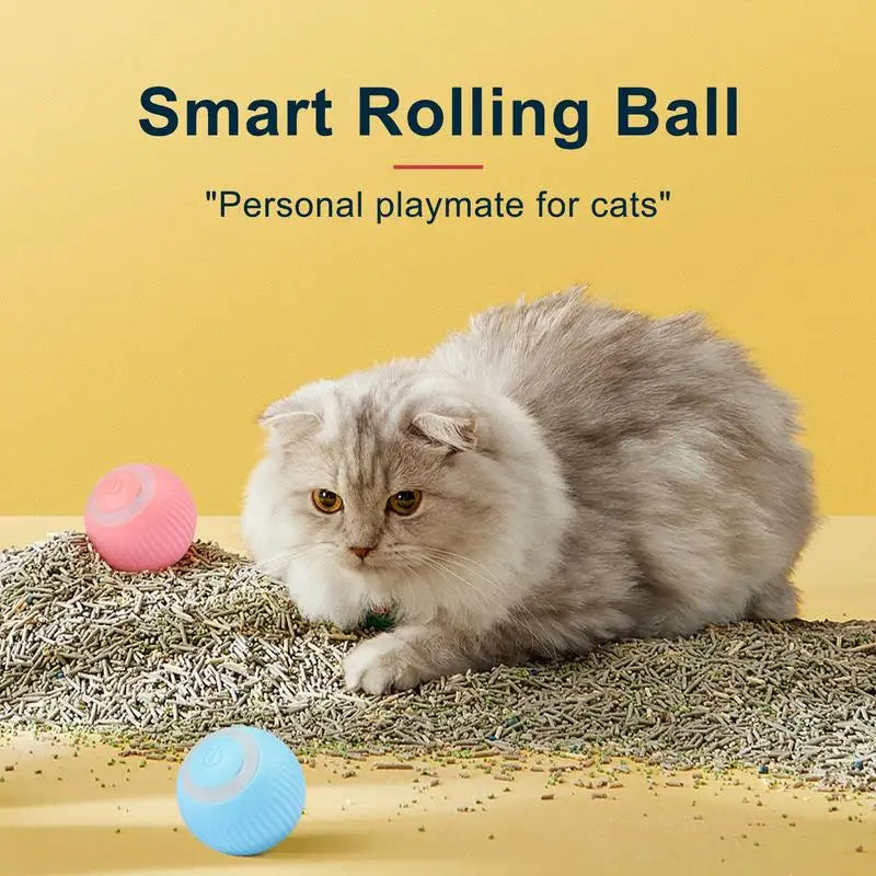 Smart Cat Rolling Ball Toys Rechargeable Cat Toys Ball Motion Ball Self-moving Kitten Toys for Indoor Interactive Playing