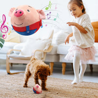 Music Vibration Bouncing Jump Balls Talking Interactive Dog Plush Toy Electronic Pet Dog Toy Self-Moving Chewable Ball Plush Toy