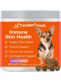 120 Chews - 1 Pack(1 x 180g/6.35oz) 180g/6.35oz - TenderTouch Allergy & Immune Supplement for Dogs  - Dog Allergy Support