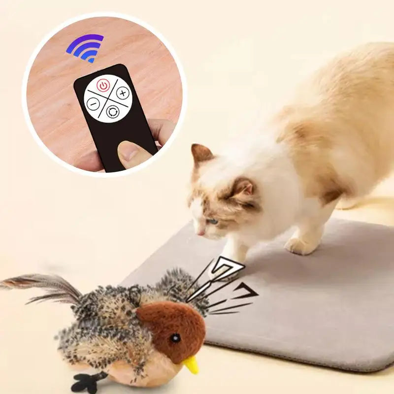 Flapping Bird Cat Toy 3 Levels Adjustable Rechargeable Cat Bird Toy Flapping Catnip Electric Interactive Toy Soft Plush Cat Toy