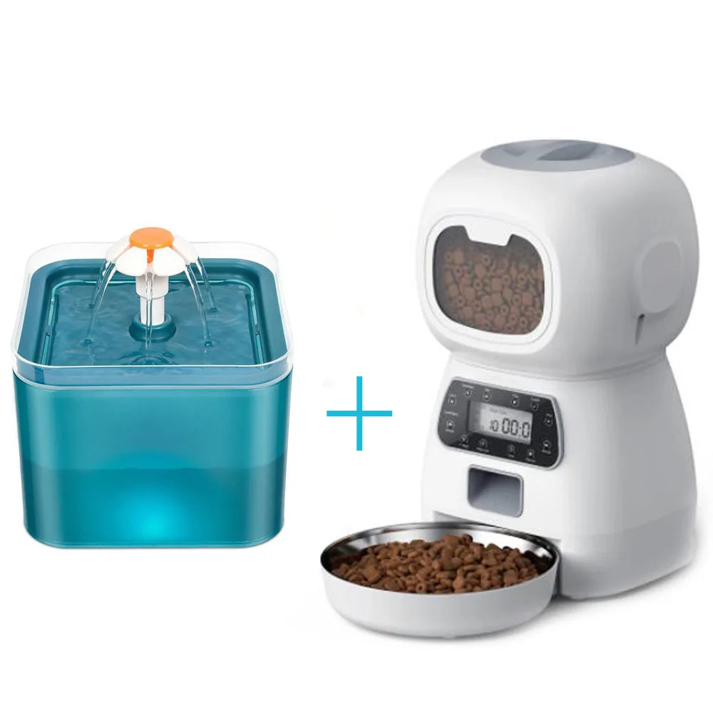 Automatic Cat Feeder – 3.5L Dog Dry Food Dispenser Bowl & 2L Pet Water Fountain, Smart Tuya WIFI Pet Feeder for Drinking & Feeding