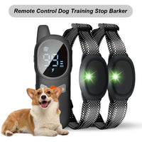 Electric Dog Training Collar Waterproof Dog Bark Collar Remote Control Sound Vibration Static Shock for Small/Medium/Large Dogs