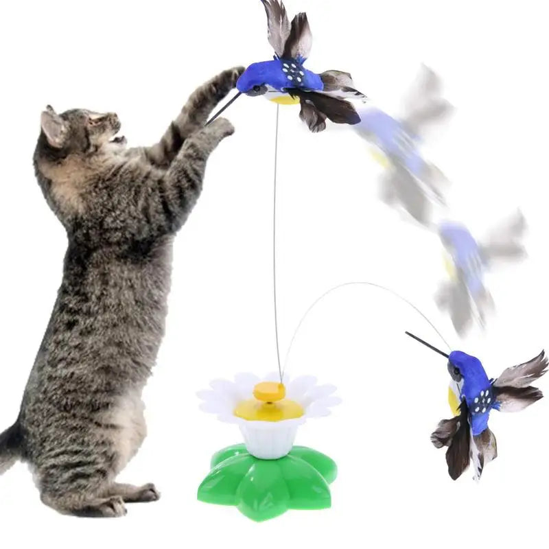 Automatic Electric Rotating Cat Toy Colorful Bird Animal Shape Plastic Funny Pet Dog Kitten Interactive Toys Pet Toys