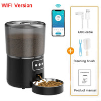 Automatic Pet Feeder – 4L Capacity Smart Timer, Tuya Control Food Dispenser with Stainless Steel Bowl for Dogs & Cats