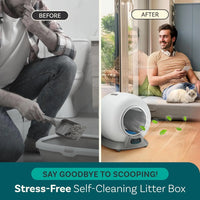 Self-Cleaning Automatic Cat Litter Box – Robot Design, Scoop-Free, Covered, Ideal for Multiple Cats