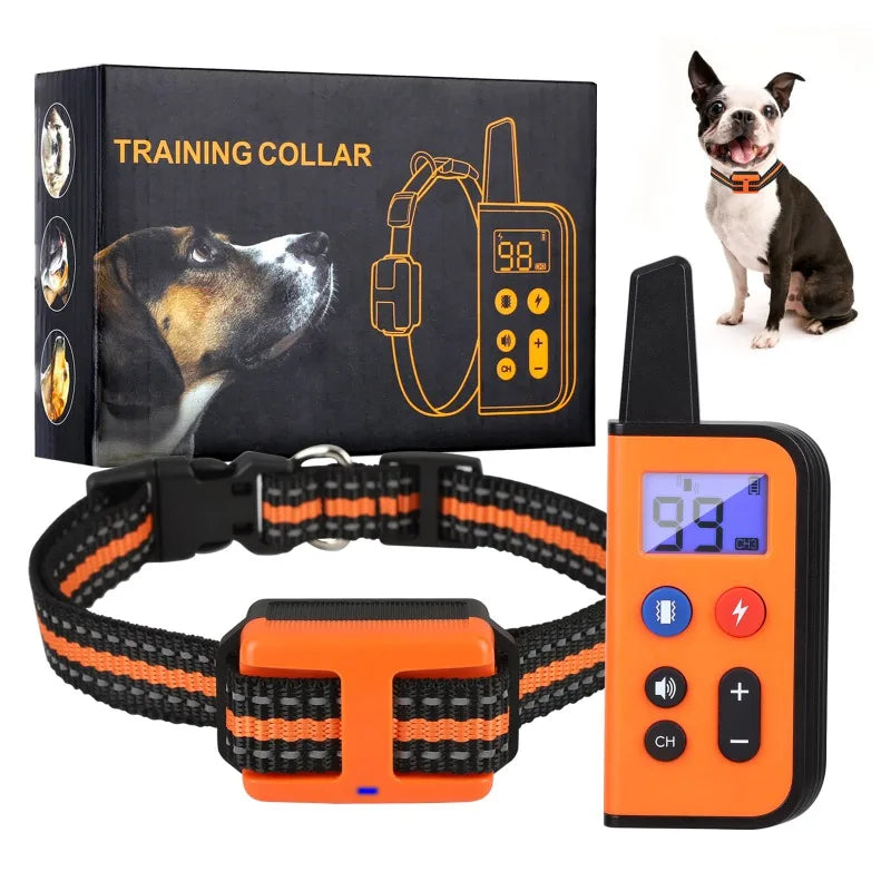 Electric Dog Training Collar Waterproof Dog Bark Collar With Remote Control Anti Barking Device for All Size Dogs Pet Supplies