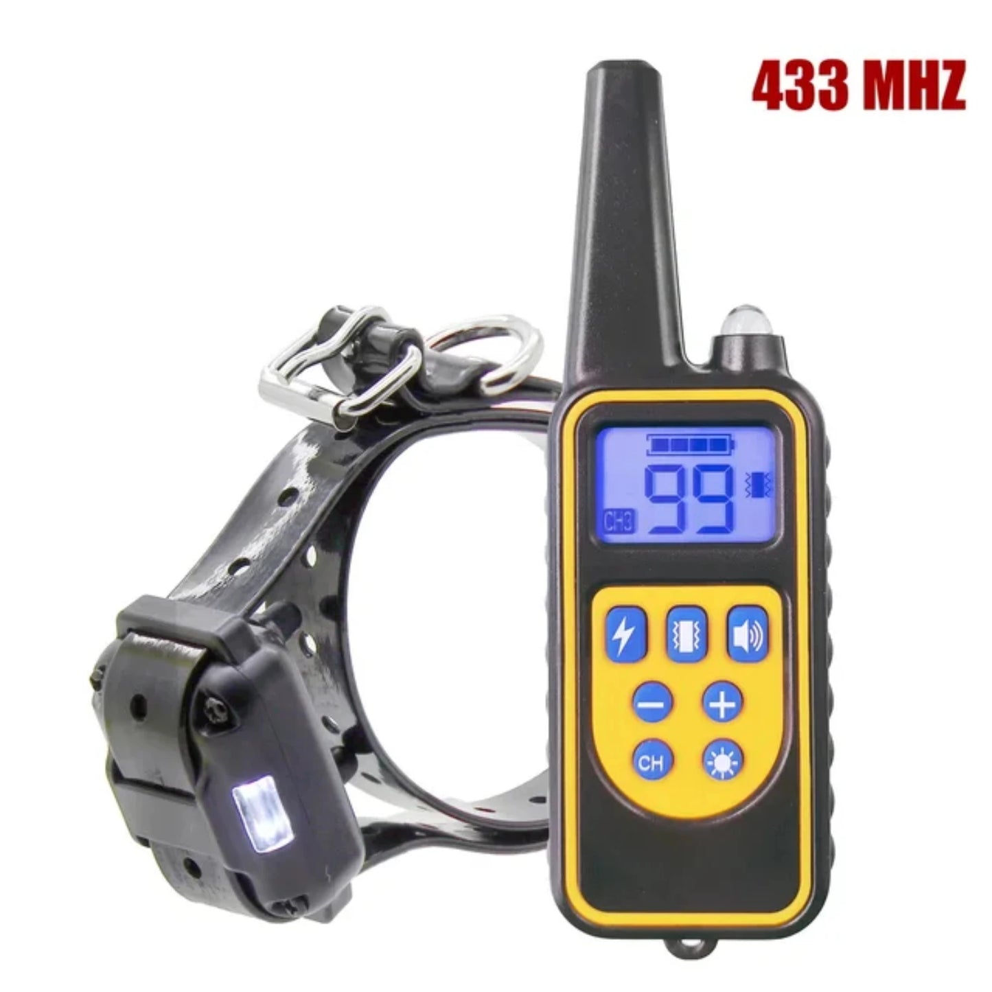 Waterproof Rechargeable 880 Remote Control Dog Training Collar with LCD Display for Pet - Shock Vibration Sound 433 Mhz Support