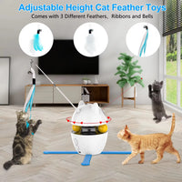 4-in-1 Cat Toys Indoor  Interactive Toys with Ball and Feather Automatic Chasing Exercising Laser Toy USB Rechargeable