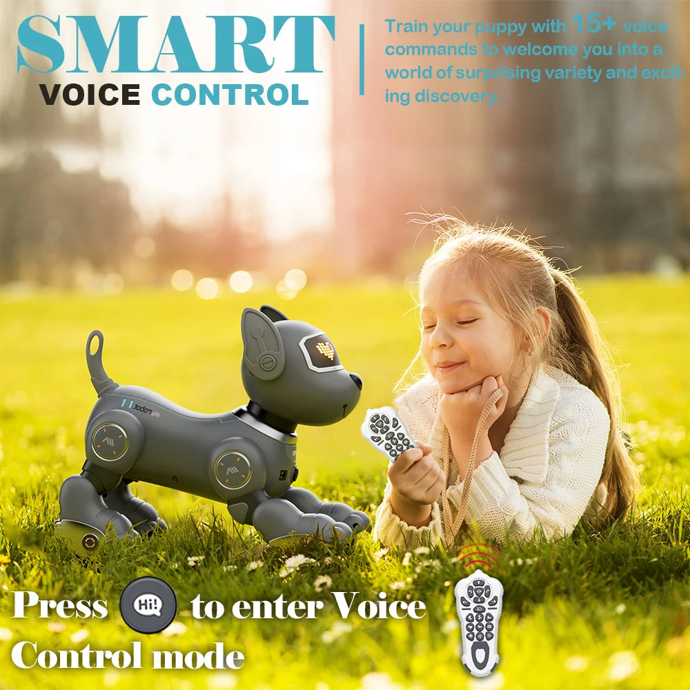 VATOS Robot Dog Toy for Kids Voice Remote Control Pet Interactive Touch Sensors 20+ Mode Robotic Puppy Toy Boys Girls