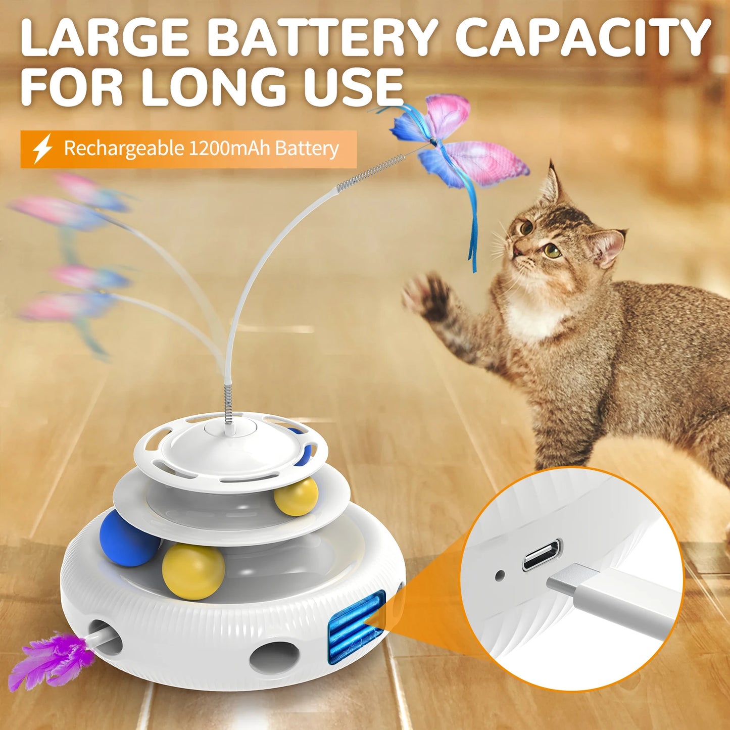 Chargeable Cat Laser Interactive Indoor Cat Puzzle Pet Toys Automatic USB Cat Teaser Pet Toys Smart Cat Feather