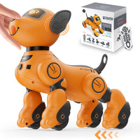 VATOS Robot Dog Toy for Kids Voice 2.4GHz Remote Control Robot Pet Touch Sensor 20+ Mode Puppy Toy for Kids Girls Orange