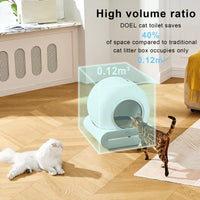 Self Cleaning Cat Litter Box 65L Automatic Cat Litter Box For 1.5-6kg Cat w/ Trash Bag & Litter Mat Smart Cat Toilet App Control