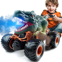 Remote Control Dinosaur Car, 2.4Ghz RC Truck for Toddlers, Electric Hobby RC Car Toys with Light & Sound Spray Birthday Gift for