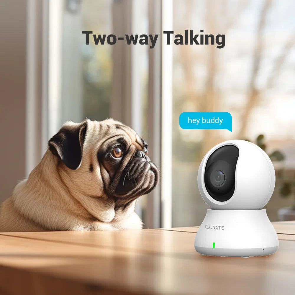 Blurams 2.4 & 5G WiFi Indoor Camera – 2K, 360° PTZ, Pet Dog IP CCTV Camera with Phone App, 2-Way Talk & Night Vision for Home Security