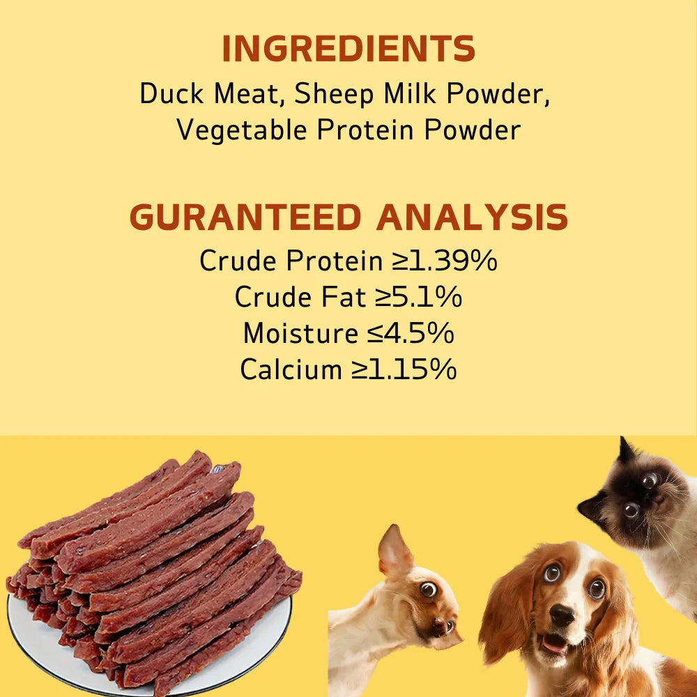 100g/300g (3.53oz/10.58oz)Soft Chew Dog Treats For Small, Medium And Large Dogs, Dried Milk Duck Sticks, Healthy, High Protein