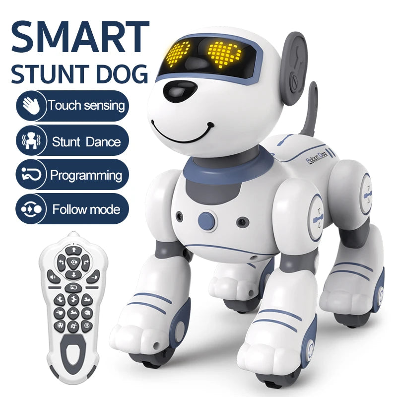 Funny RC Robot Electronic Dog Stunt Dog Voice Command Programmable Touch-sense Music Song Robot Dog for Children's Toys